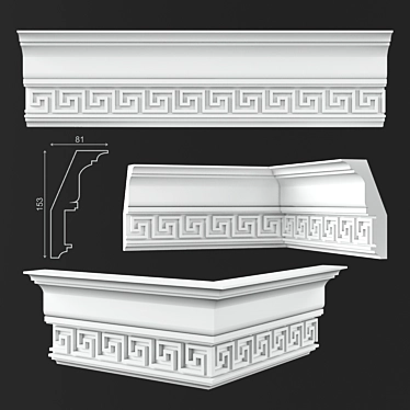 Elegant Ceiling Cornice for Ultimate Décor 3D model image 1 