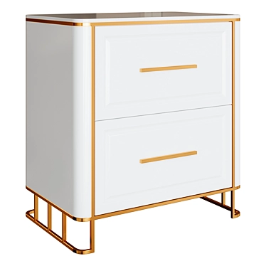 Bedside table White 2 Drawer Nightstand Modern Nightstand