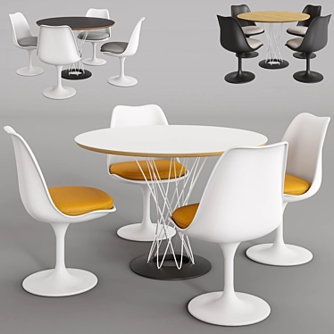 Knoll Cyclone table and chair Tulip