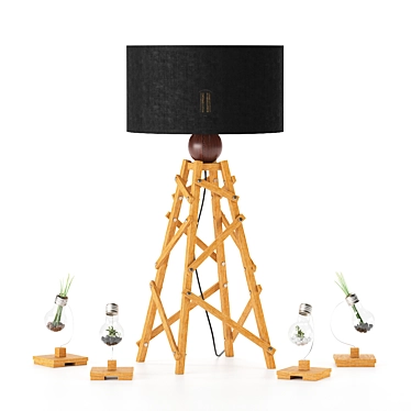 KULA Table Lamp: Contemporary Geometry, Textured Design 3D model image 1 