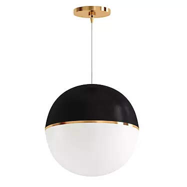 Elegant Akova Black/Aged Brass Pendant 3D model image 1 