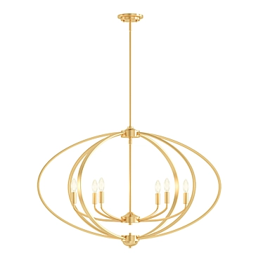 Colson Gold Linear Pendant - 35 3D model image 1 