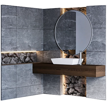 Modern Bathroom Furniture Set 3D model image 1 