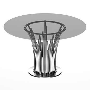 Tyronza 59" Modern Pedestal Dining Table 3D model image 1 