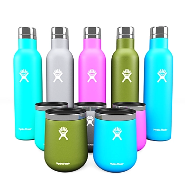 Hydro Flask Wine Set: Bottle & Tumbler 3D model image 1 