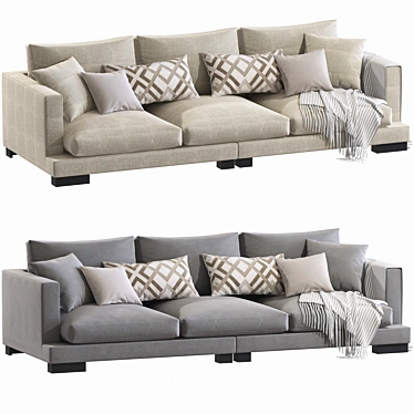 Elegant Classic Beige Tuscany Sofa 3D model image 1 
