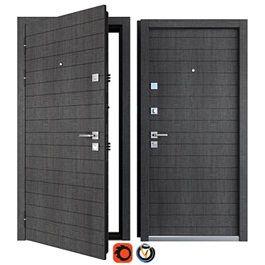 Modern Entrance Metal Door - Kortes (Favorit) 3D model image 1 