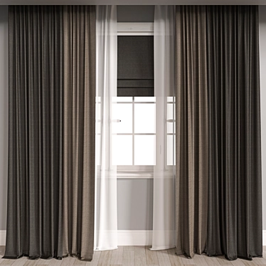 Elegant Vray & Corona Curtain 3D model image 1 