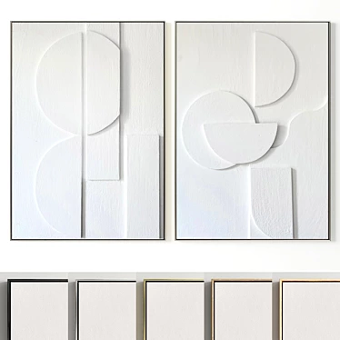 Plaster Duo Frame: Modern Interior Art 3D model image 1 