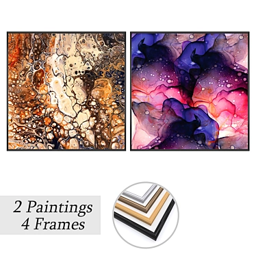 2-Piece Painting Set with 4 Frame Options 3D model image 1 