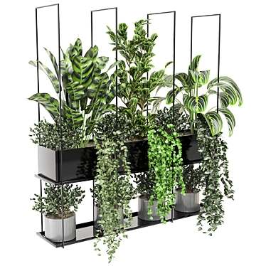 Metal Box Hanging Plants Set - Indoor Décor 3D model image 1 