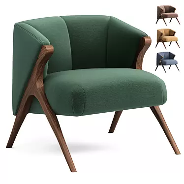 Stylish Florence Fabric Accent Chair 3D model image 1 