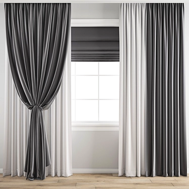 Polygonal Curtain Model 3D model image 1 