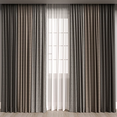 Elegant Vray and Corona Curtain 3D model image 1 
