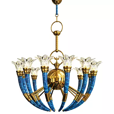 Elegant Murano Glass Torch Chandelier 3D model image 1 
