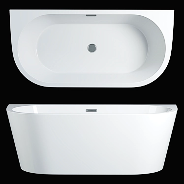 Apollo Curved Back To Wall Bath 3D model image 1 