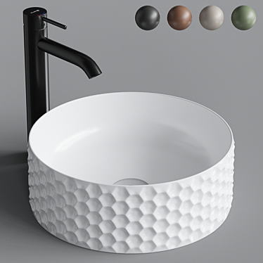 ArtCeram ESAGONO OSL013: Stylish Round Sink 3D model image 1 