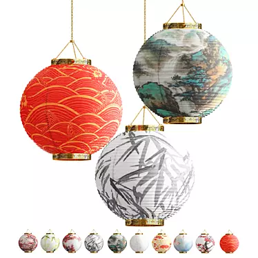 Exquisite Chinese Lanterns Collection 3D model image 1 