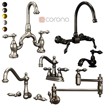 Kingston Heritage Faucets Set 3D model image 1 