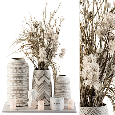 Elegant Décor Vase and Plant Set 3D model image 1 
