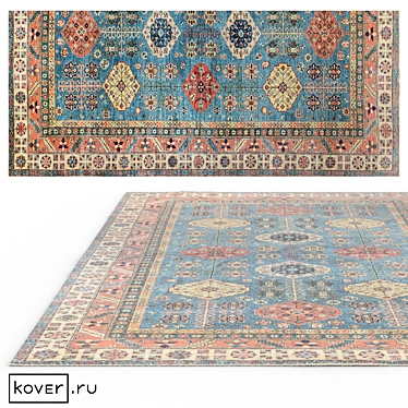 Ethnic Charm: "KAZAK ROYAL" Blue-IVR1 Carpet 3D model image 1 