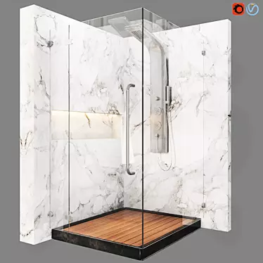 Sleek Shower Cabin 2.0 3D model image 1 