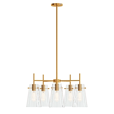 KAWOTI 24 Dimmable Bronze Chandelier 3D model image 1 