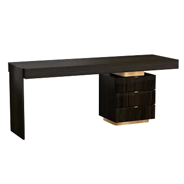 Elegant Carson Oak Desk 3D model image 1 