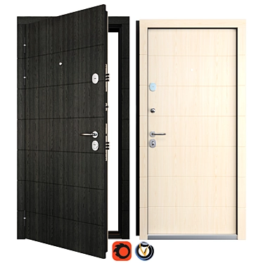 Elegant Artua Favorit Metal Door 3D model image 1 