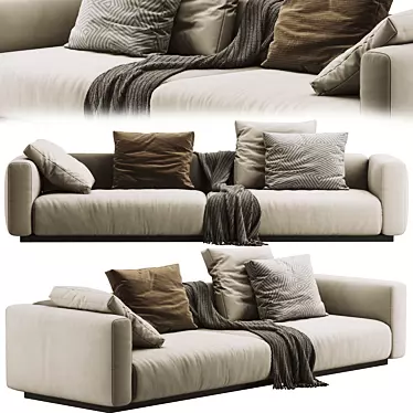 Flexform Lario 3-Seat Sofa: Sleek and Stylish 3D model image 1 