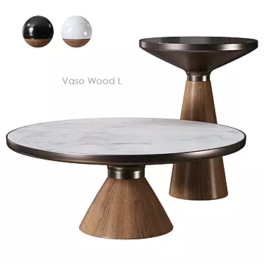 Modern Vaso Wood L Coffee Table 3D model image 1 