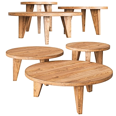 HKliving Teak Coffee Tables - Stylish and Functional 3D model image 1 