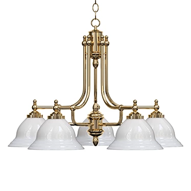 Antique Brass North Port Chandelier 3D model image 1 