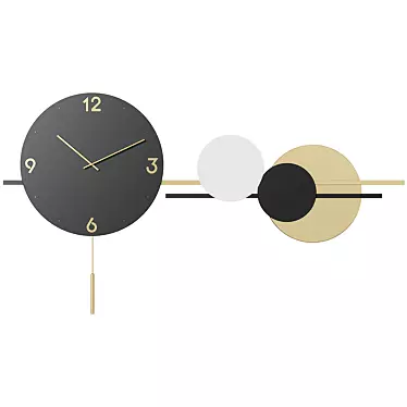 Modern Geometric Oversized Wall Clock 3D model image 1 