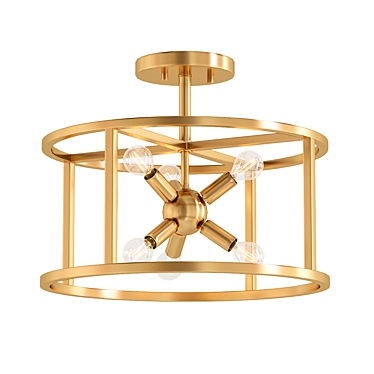 Possini Euro Clarice 16 - Elegant Warm Brass Ceiling Light 3D model image 1 