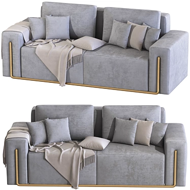 Modern Cotton Linen Sofa 3D model image 1 