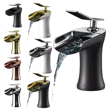 Elegant Waterfall Basin Faucet 3D model image 1 