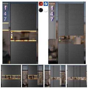 Modern Technology Premium Door 3D model image 1 