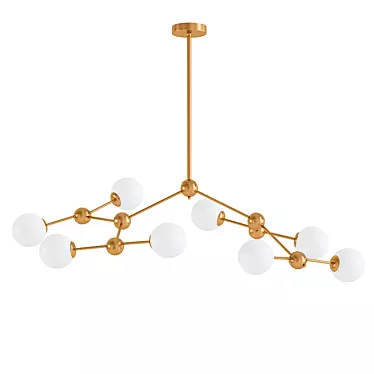 Modern Birmingham 8-Light Linear Chandelier 3D model image 1 