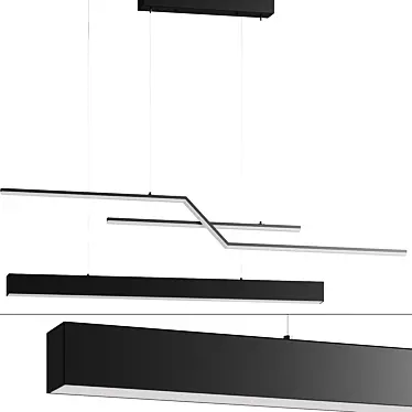 Modern Pendant Lights: Black & Gold Colors | 150/120/100/80 cm 3D model image 1 