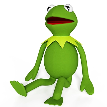 Cuddly Kermit Plush Toy 3D model image 1 