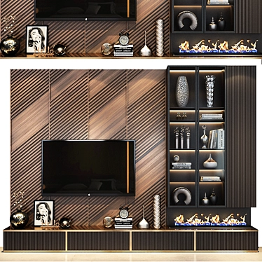 Modern TV Shelf: Stylish Wall Decor 3D model image 1 