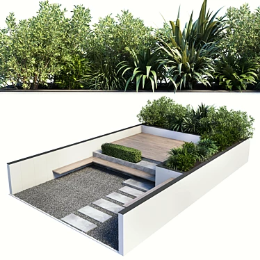 Urban Green Bench: Modern Outdoor Furniture 3D model image 1 