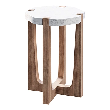 Geometric Marble Accent Table 3D model image 1 