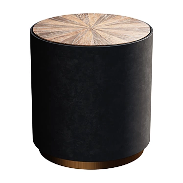 Rustic Round End Table 3D model image 1 