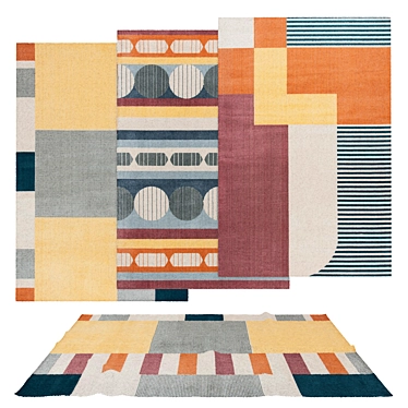 Versatile Set of 6 Rugs with Multiple Textures 3D model image 1 