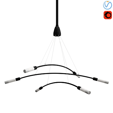 Modern LED Chandelier: Stylish Illumination 3D model image 1 