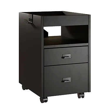 Black Mobile Cabinet with Drawers | Ikea Uppspel 3D model image 1 