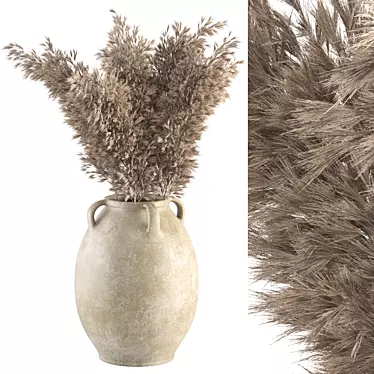 Elegant Pampas Pot - Trendy Dried Plant 3D model image 1 