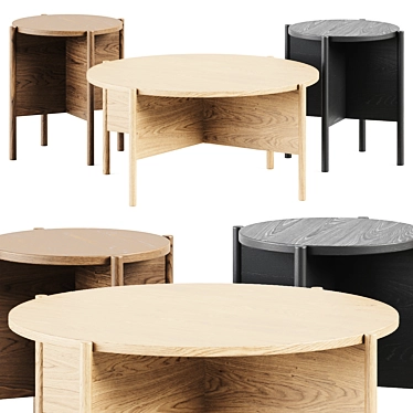 Classic Wood Coffee & Side Table 3D model image 1 